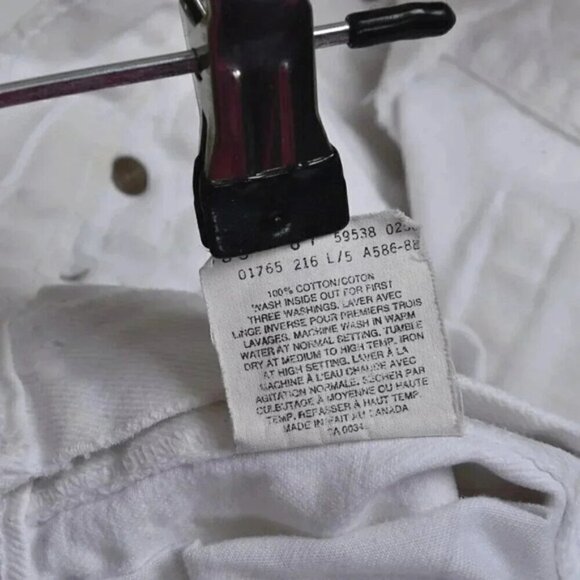 Vintage Levi's 538 White Cutoff Jean Shorts Jorts Cotton Hip Hugger Size 28 - Picture 7 of 11